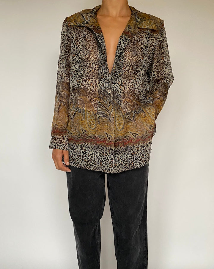 VINTAGE OVERSIZED ANIMAL PRINTED BLOUSE 1615 2