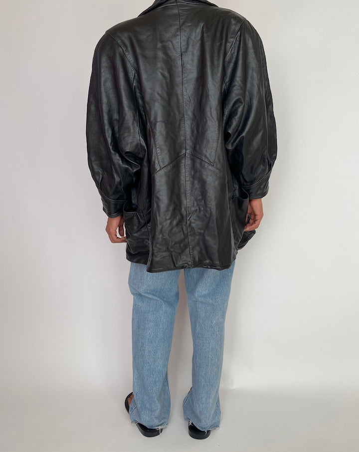 VINTAGE BLACK LEATHER JACKET 2972