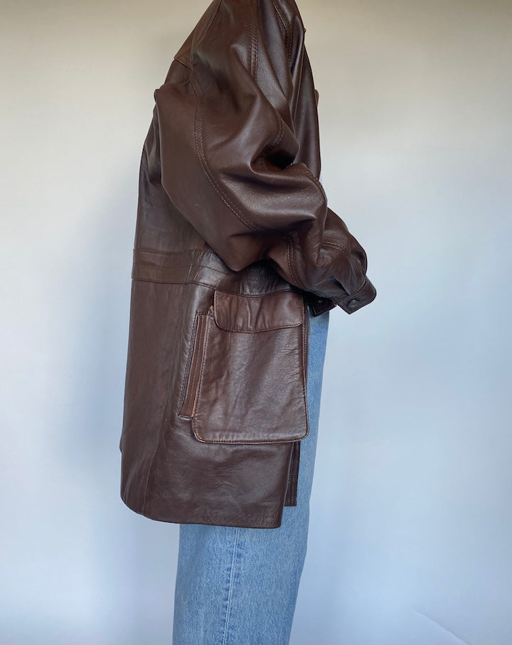 VINTAGE BROWN LEATHER JACKET 3112