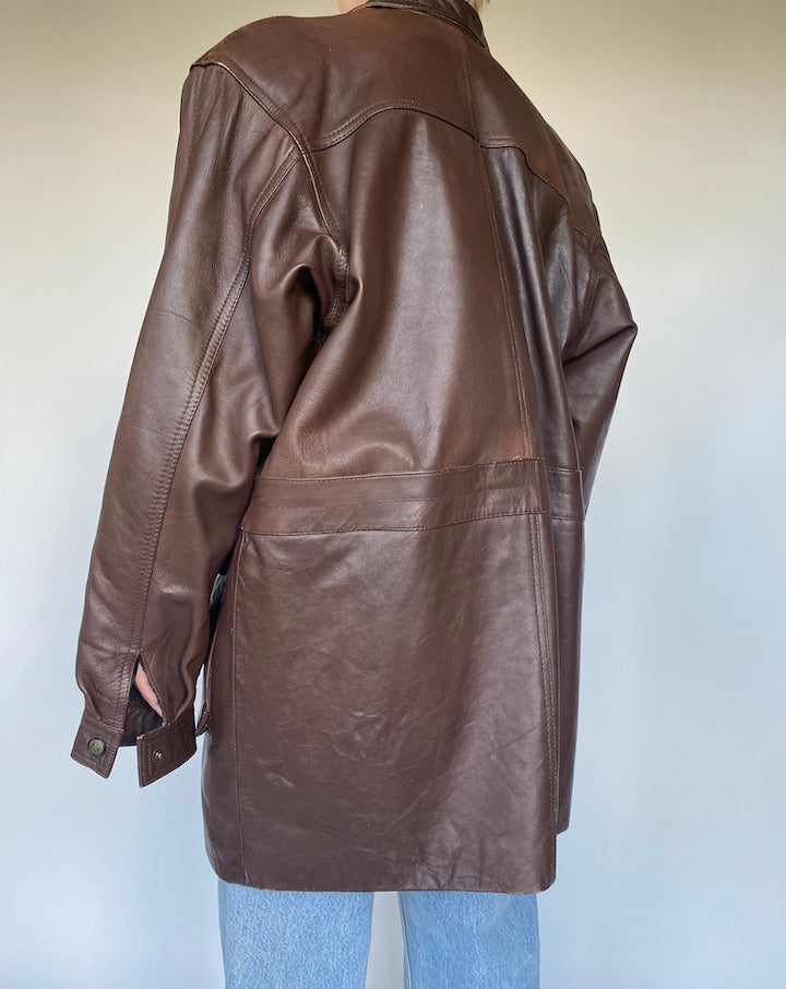 VINTAGE BROWN LEATHER JACKET 3112
