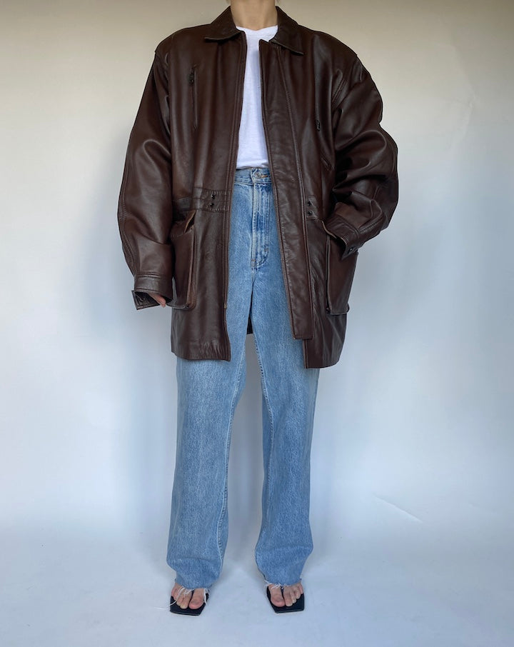 VINTAGE BROWN LEATHER JACKET 3112