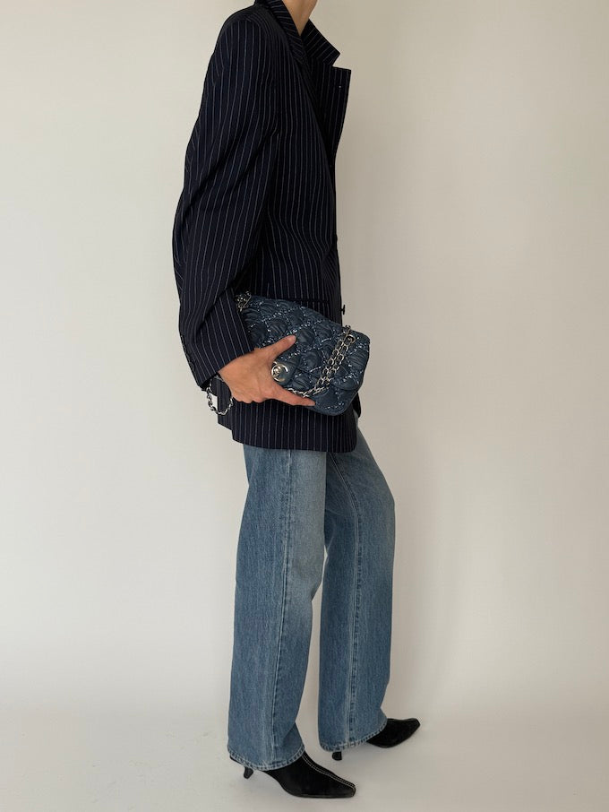 Vintage Pinstripe Blazer Navy 6639