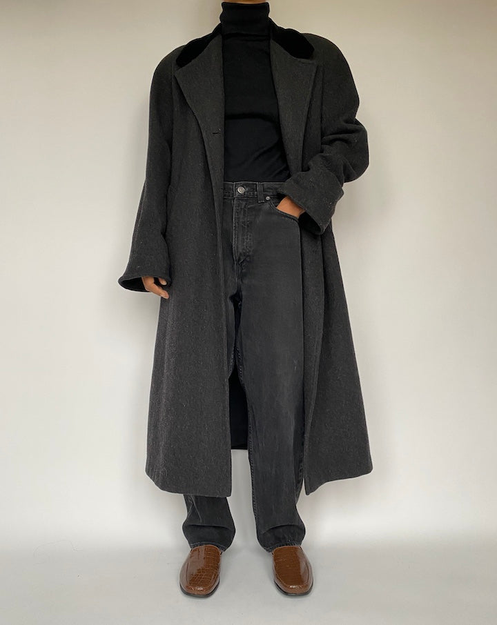 VINTAGE DARK GREY LONG COAT 1626