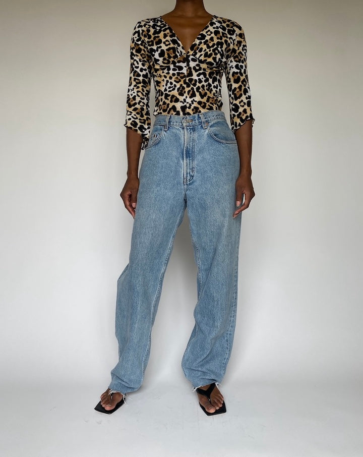 VINTAGE ANIMAL PRINTED TOP 3803