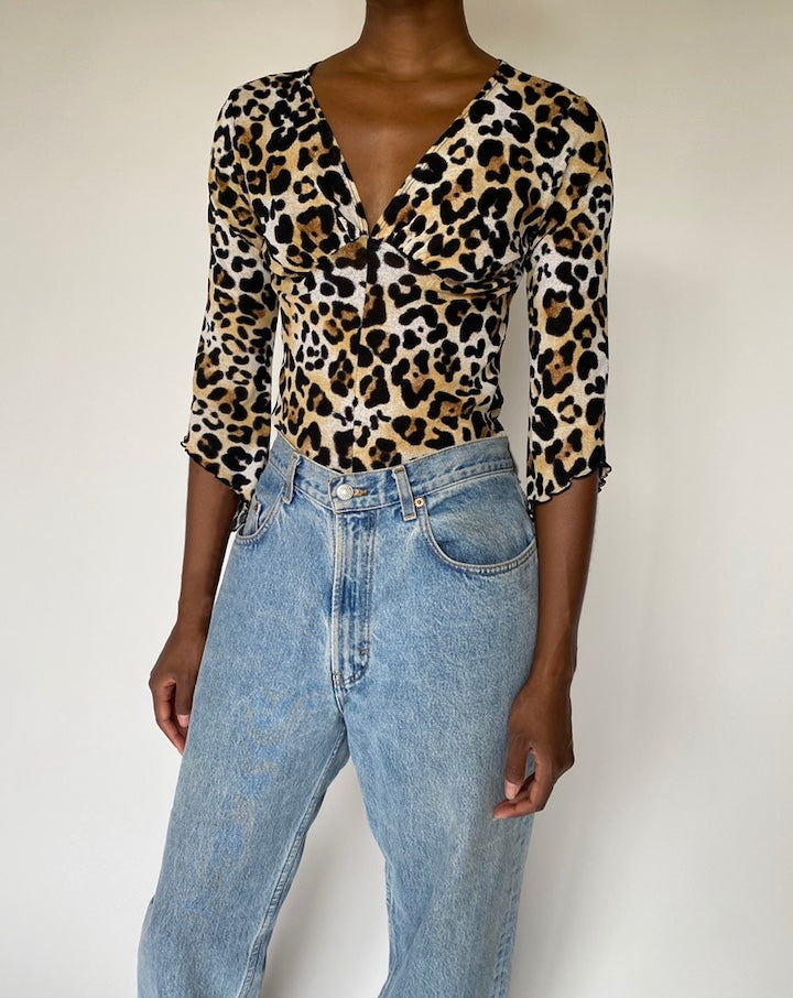 VINTAGE ANIMAL PRINTED TOP 3803