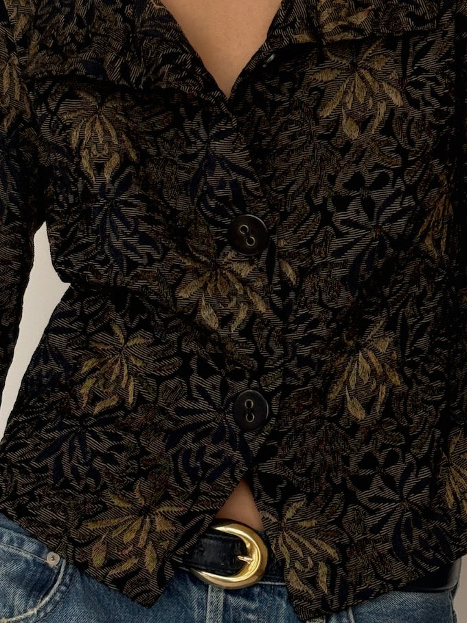 Vintage Brocade Cropped Jacket 6641