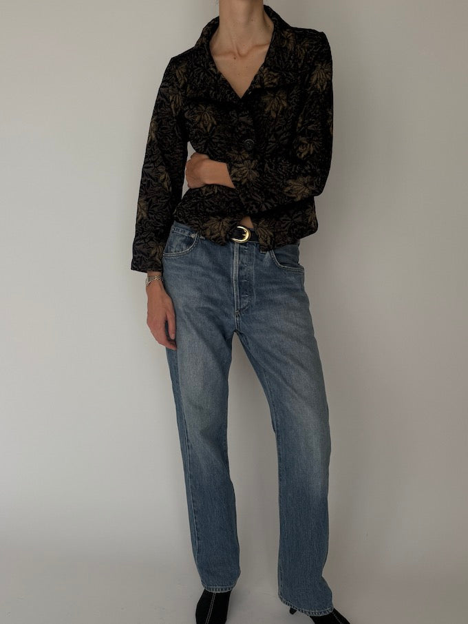 Vintage Brocade Cropped Jacket 6641