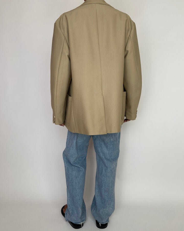 VINTAGE OVERSIZED BEIGE SINGLE BREASTED BLAZER 2983
