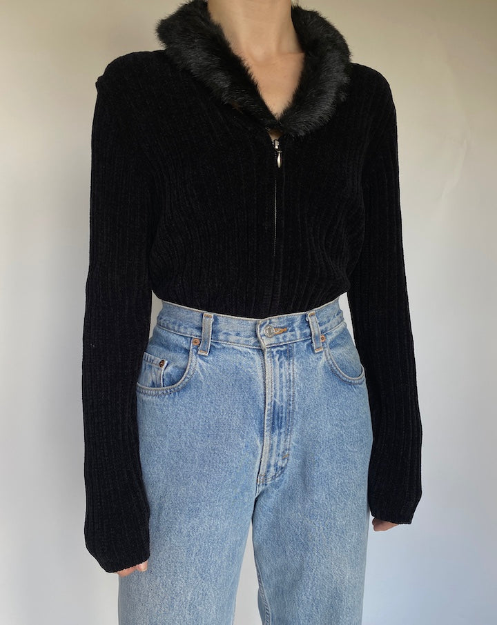 VINTAGE BLACK CARDIGAN 2709