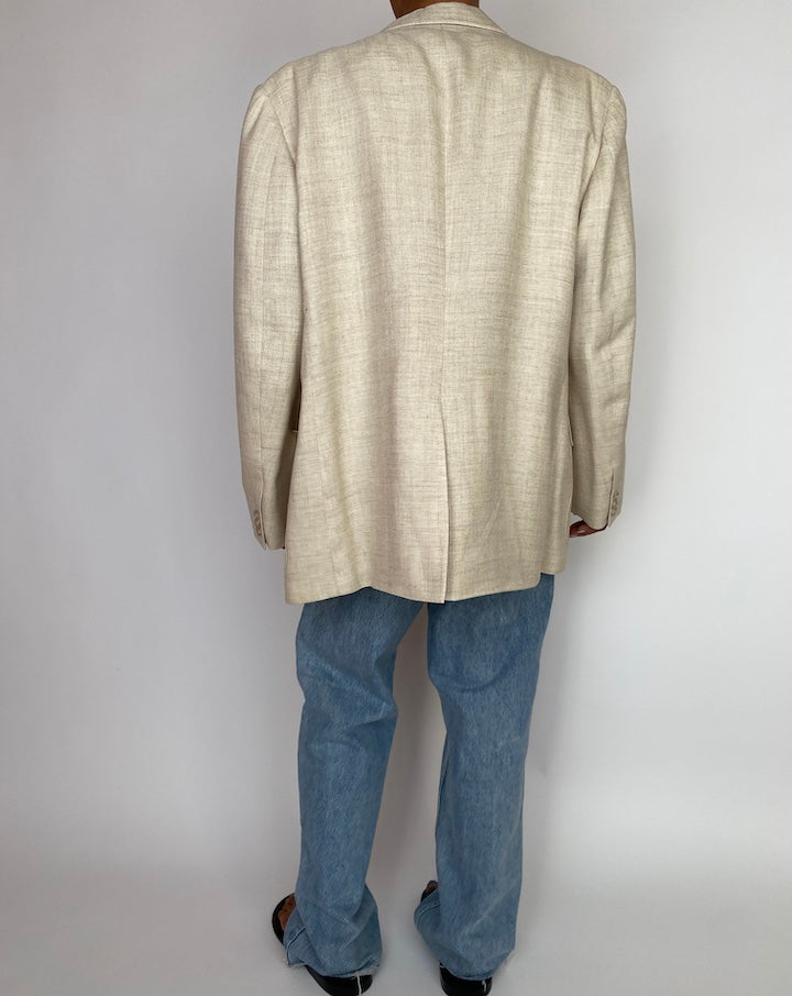 VINTAGE OVERSIZED LIGHT BEIGE BLAZER 2984
