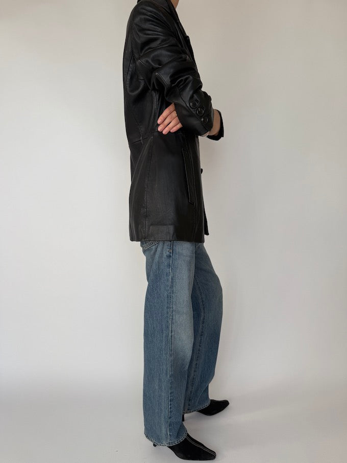 Vintage Leather Jacket Black 6202