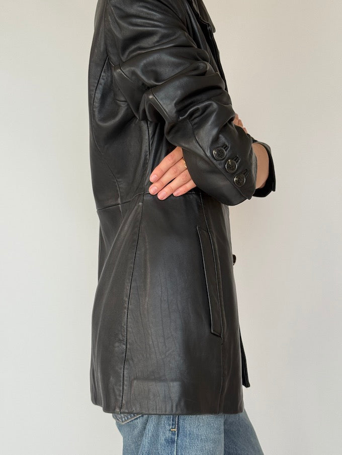 Vintage Leather Jacket Black 6202