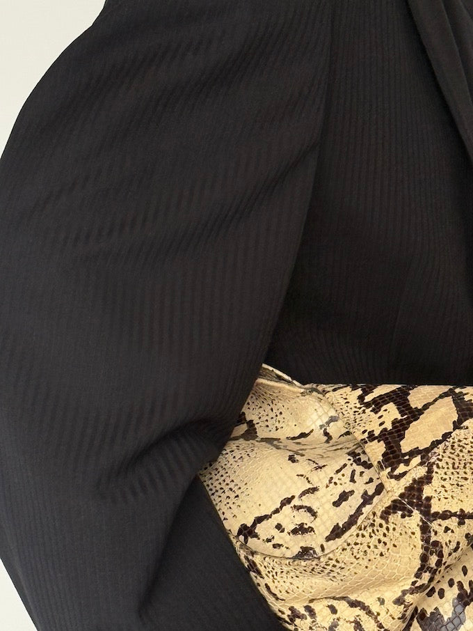 Vintage Pinstripe Blazer Black 6643