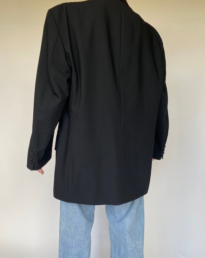 VINTAGE BLACK SINGLE BREASTED BLAZER 3095