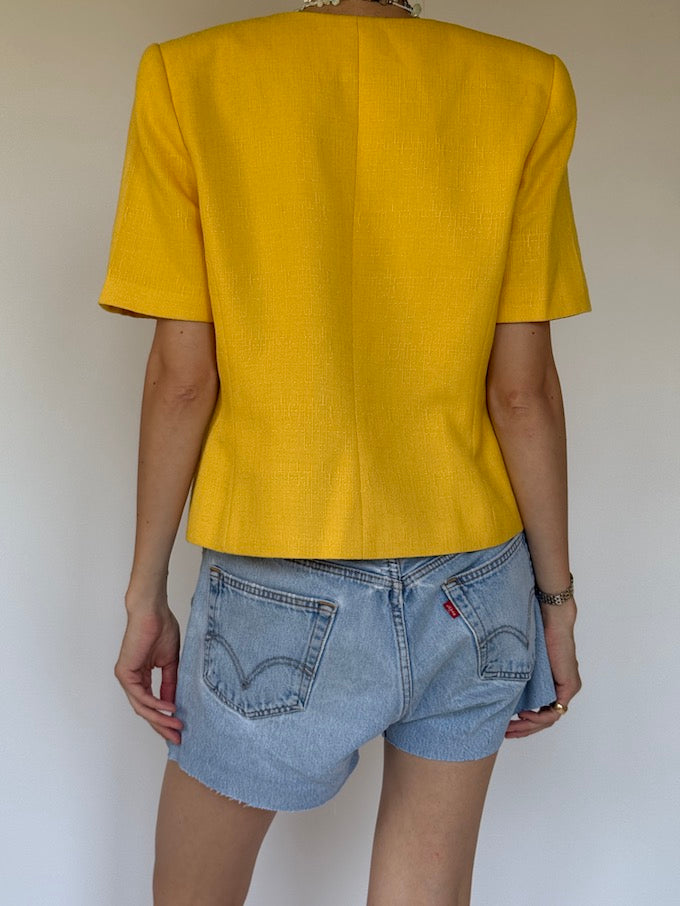Vintage Structured Blazer-Top yellow 6334