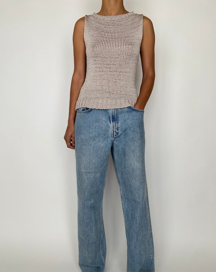 VINTAGE KNITTED BEIGE TOP 2420