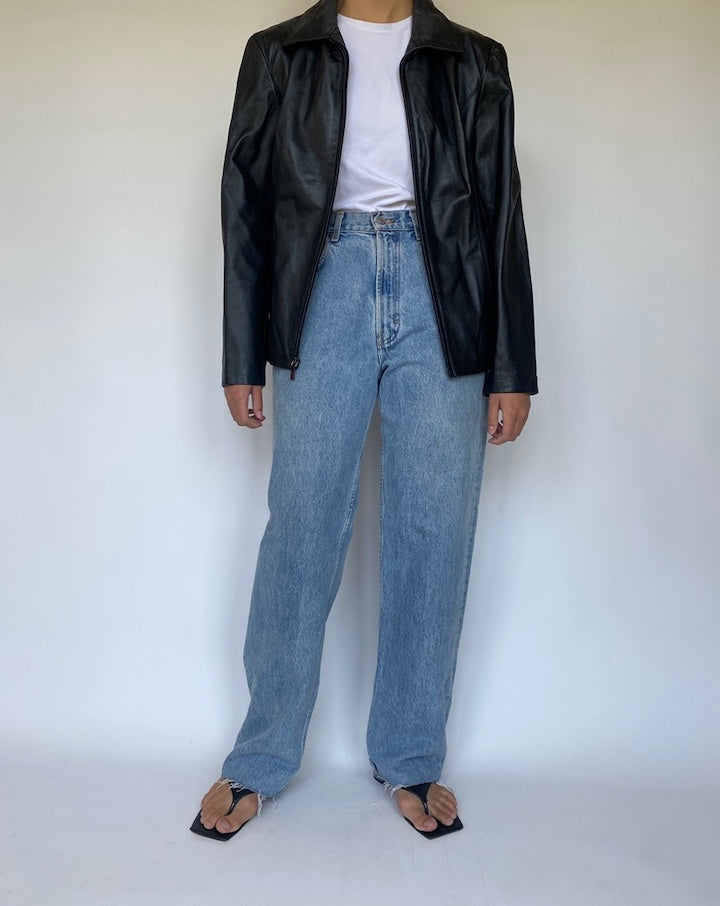 VINTAGE BLACK LEATHER JACKET 3375