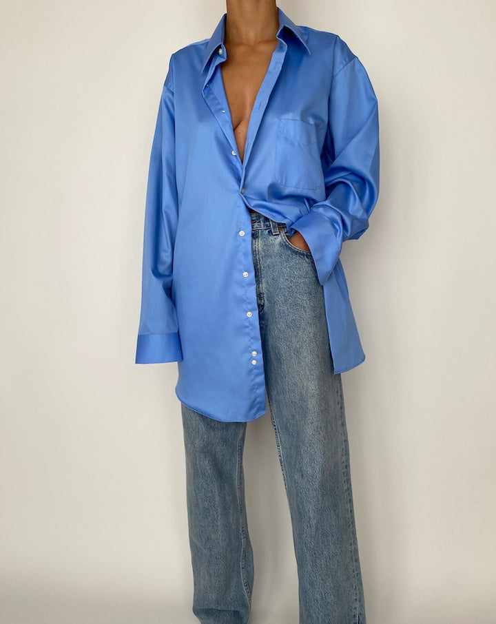 VINTAGE OVERSIZED BLUE SHIRT 2423