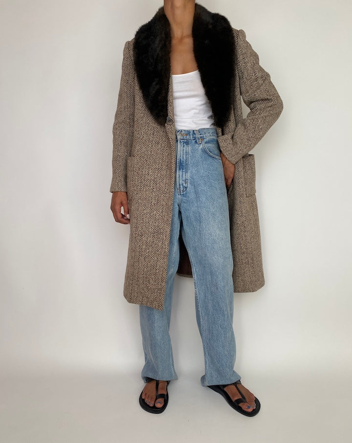 VINTAGE BROWN TRENCH COAT 2992