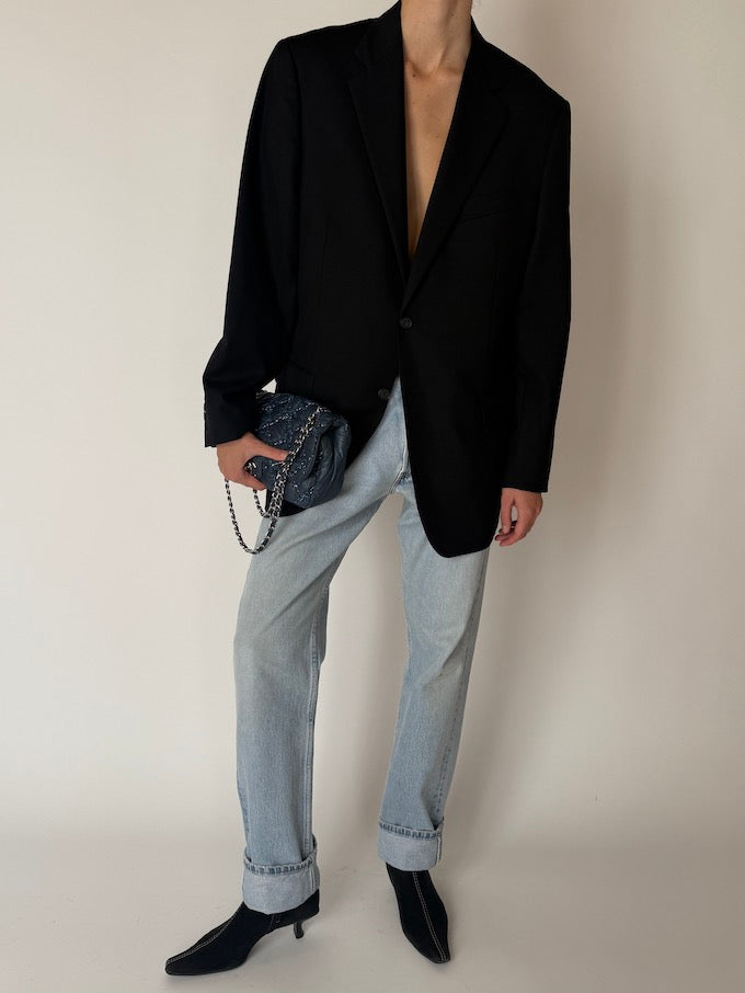 Vintage Classic Black Wool Blazer 6647