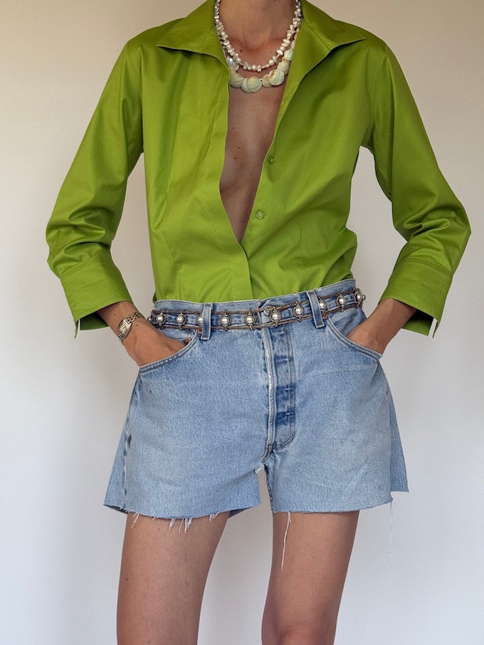 Vintage shirt green 6331