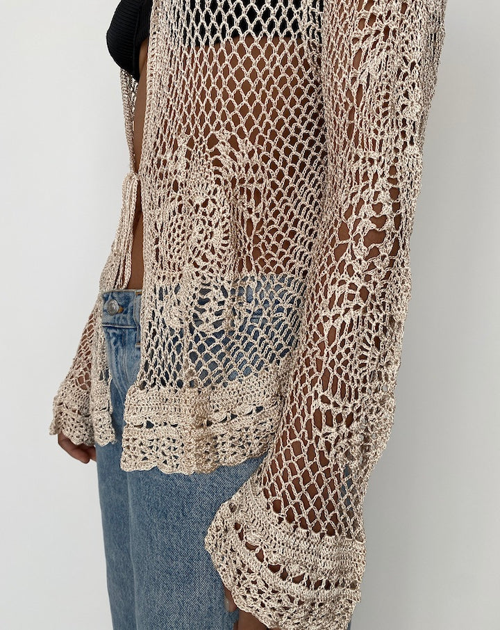 VINTAGE KNITTED BEIGE TOP 2425