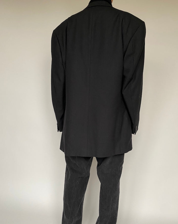 VINTAGE BLACK WOOL BLAZER 1640
