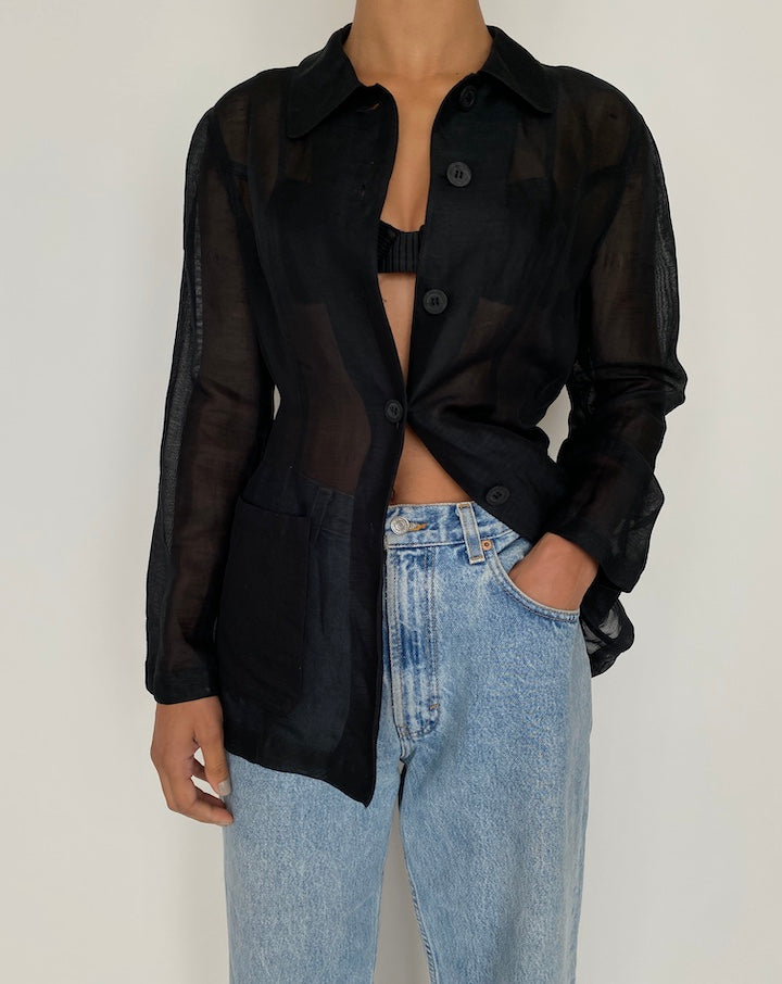 VINTAGE SHEER BLACK TOP 2427