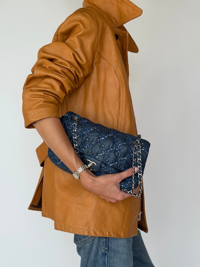 Vintage Beige Leather Jacket 5077