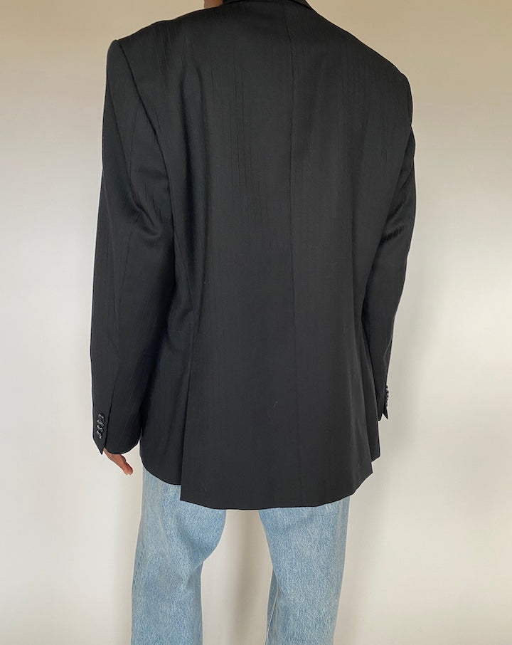 VINTAGE PINSTRIPED BLACK BLAZER 4407