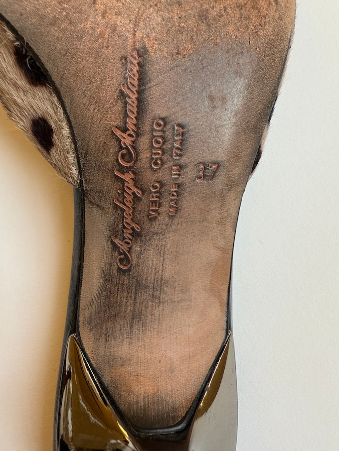 Vintage Angeleigh Anastasio Cheetah Print Heels 09