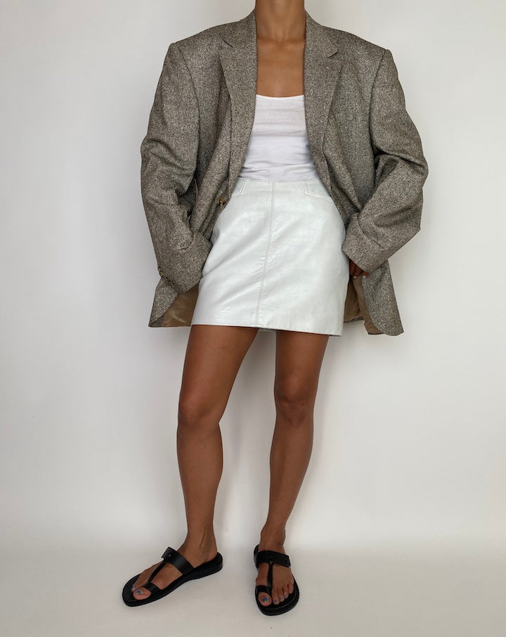 VINTAGE BEIGE OVERSIZED SILK BLAZER 3004