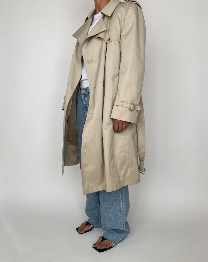 VINTAGE OVERSIZED LIGHT BEIGE TRENCH COAT 2436