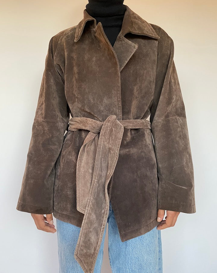 VINTAGE BROWN SUEDE LEATHER JACKET 1644