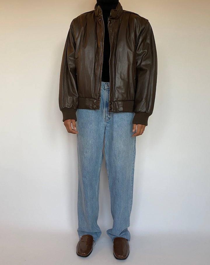 VINTAGE BROWN LEATHER JACKET 1646