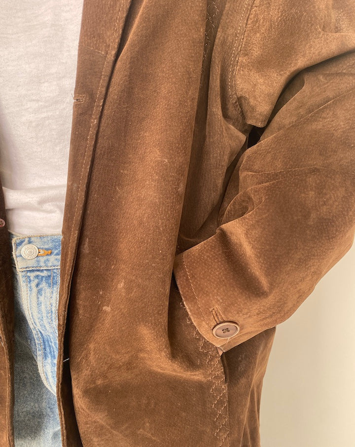 VINTAGE BOXY BROWN LEATHER JACKET 2517