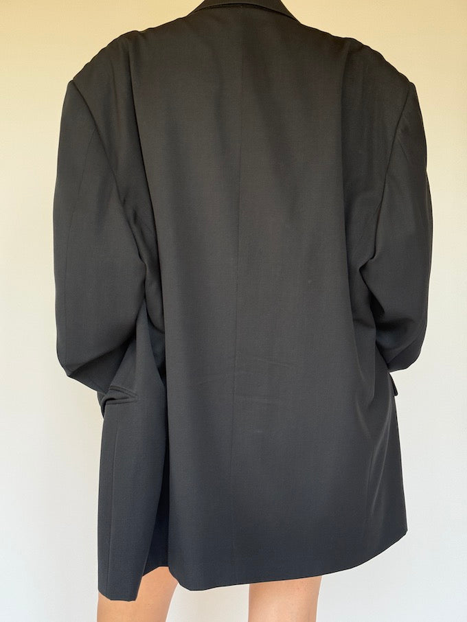 Vintage oversized blazer in a wool blend black 5436