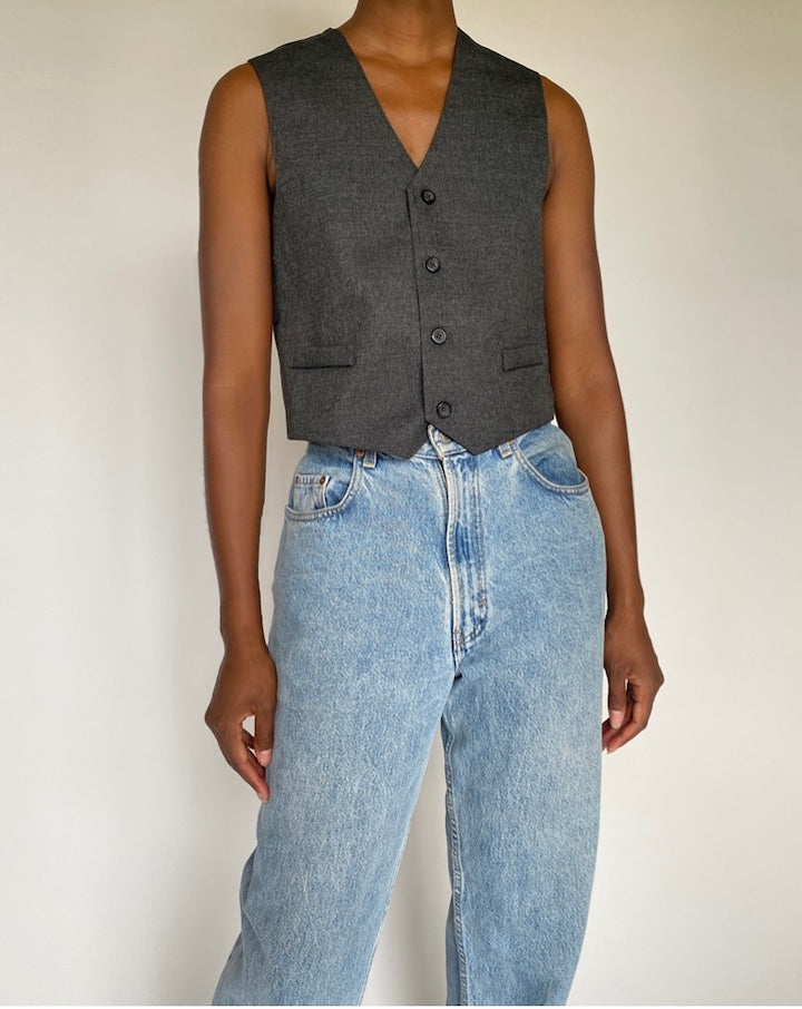 VINTAGE GREY VEST 3871