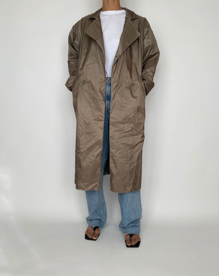 VINTAGE OVERSIZED BEIGE LONG COAT 2440
