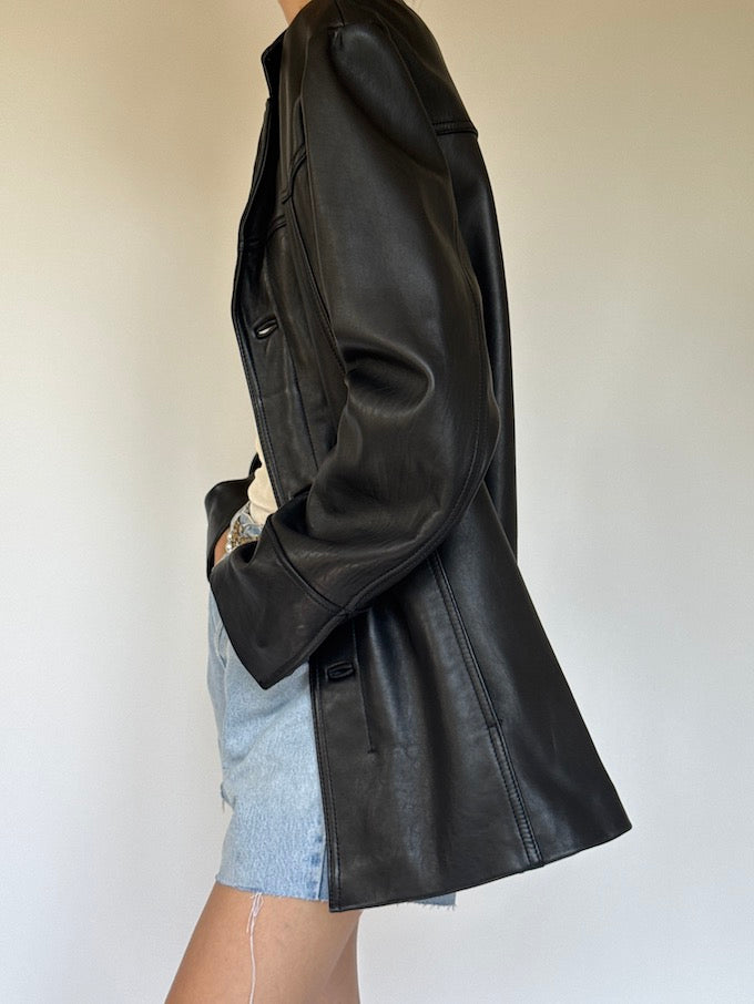 Vintage Leather Jacket black 6343