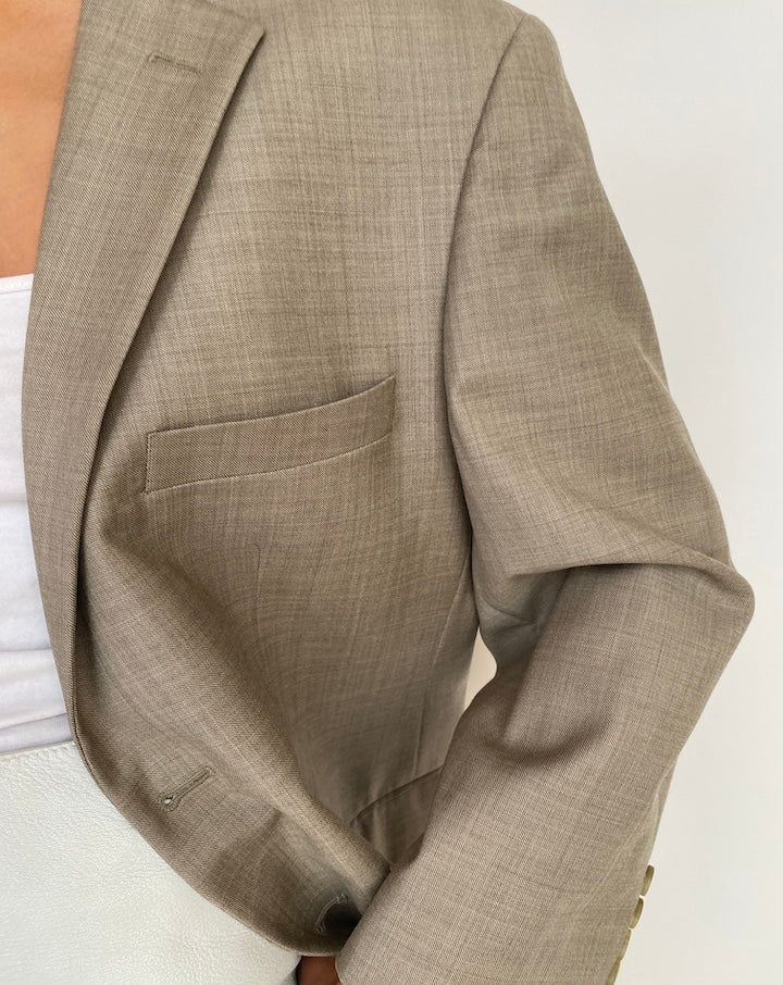 VINTAGE BEIGE SINGLE BREASTED BLAZER 3011