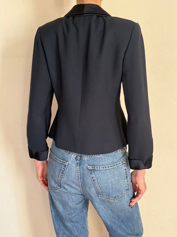 Vintage Fitted Blazer Navy 5866