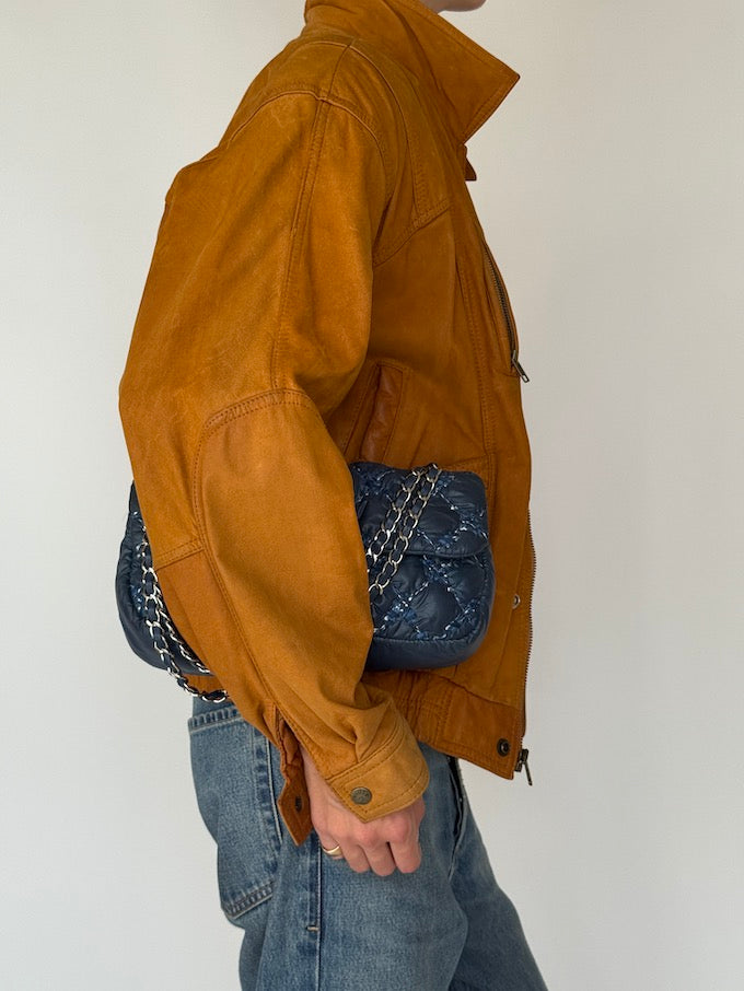 Vintage Leather Jacket In Unique Color 3830