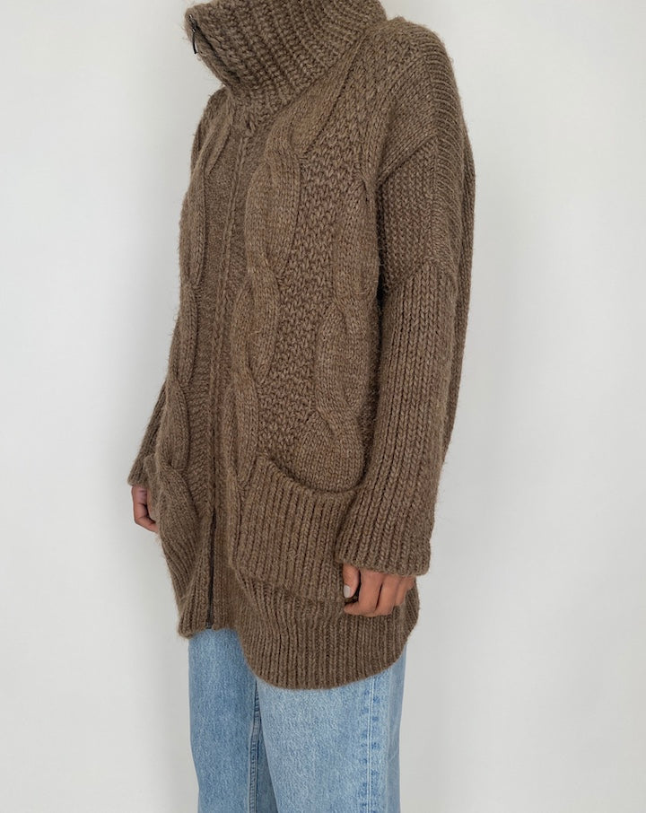 VINTAGE OVERSIZED SOFT BROWN SWEATER 2445