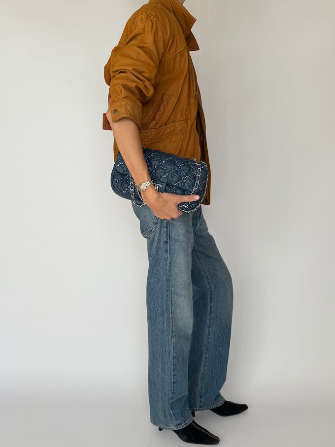 Vintage Leather Jacket In Unique Color 3830