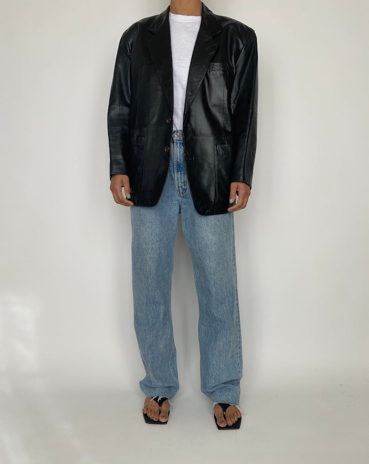 VINTAGE BLACK LEATHER JACKET 2446