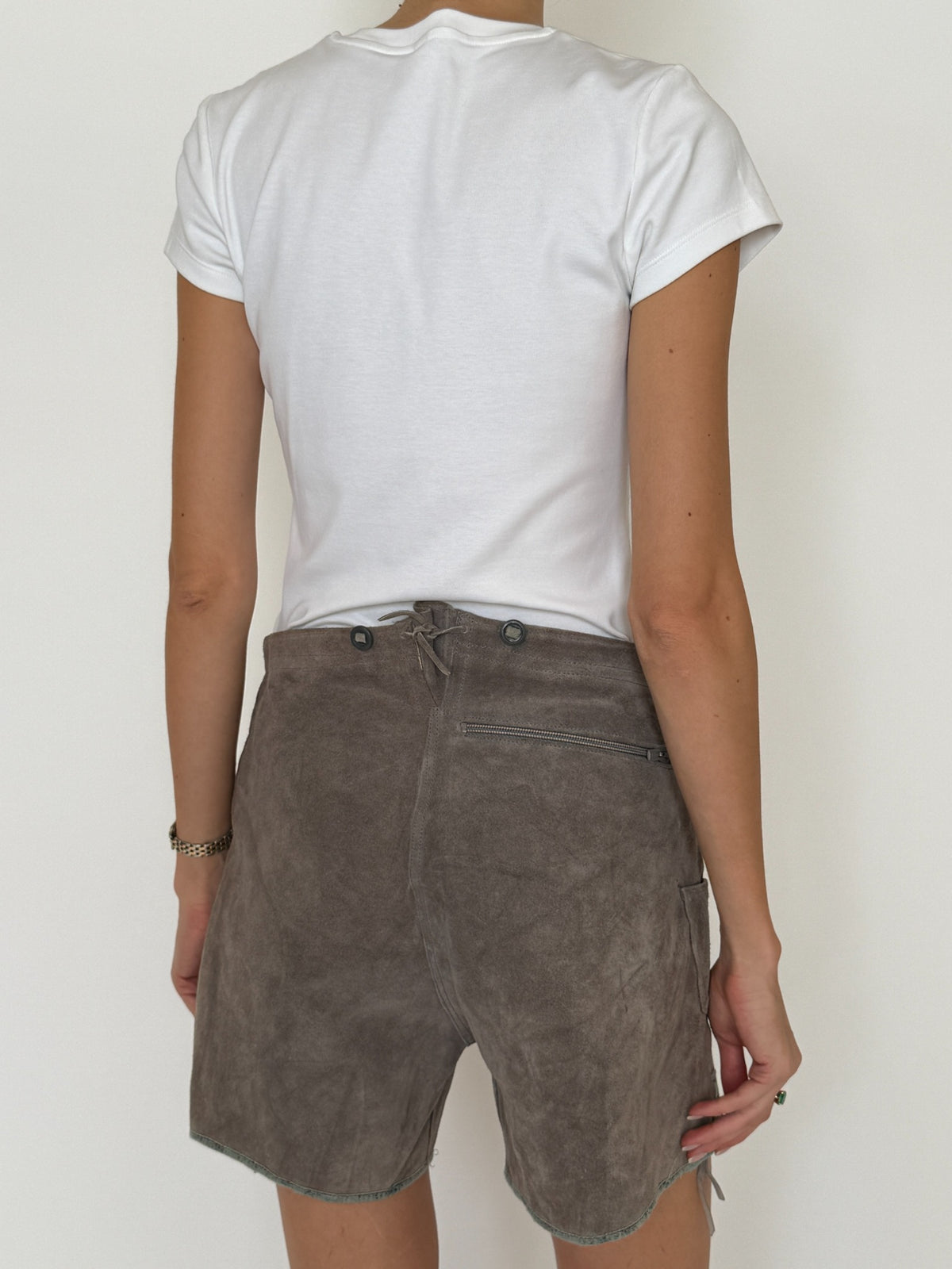 Vintage western suede leather shorts view 4