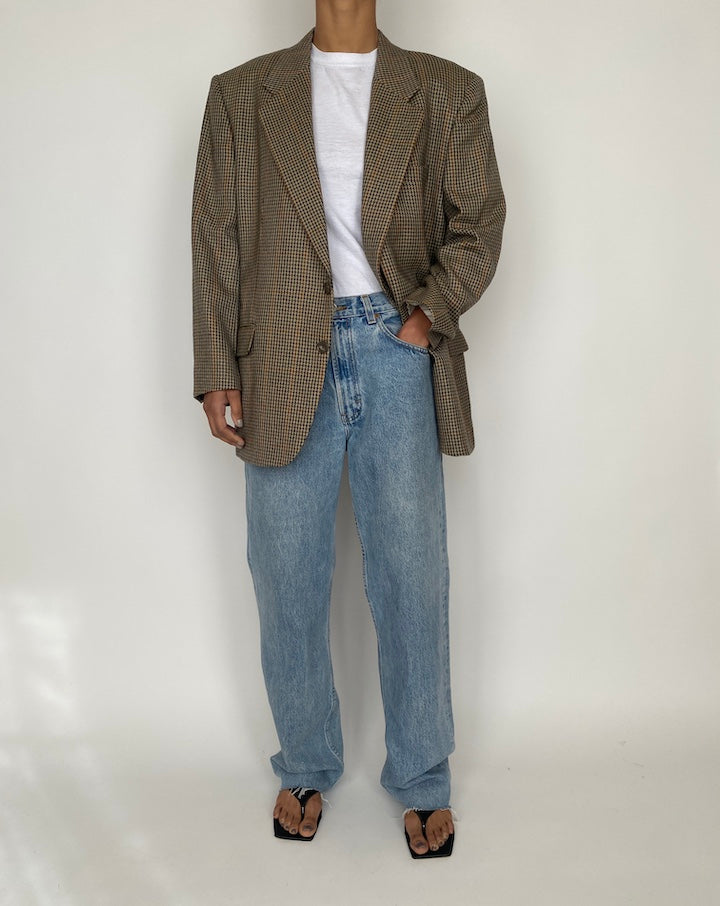 VINTAGE HOUNDSTOOTH WOOL BLAZER 2447