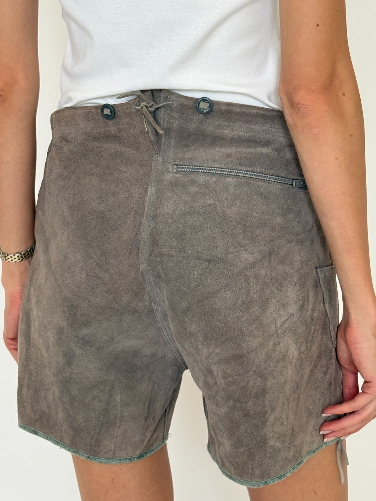 Vintage western suede leather shorts view 7