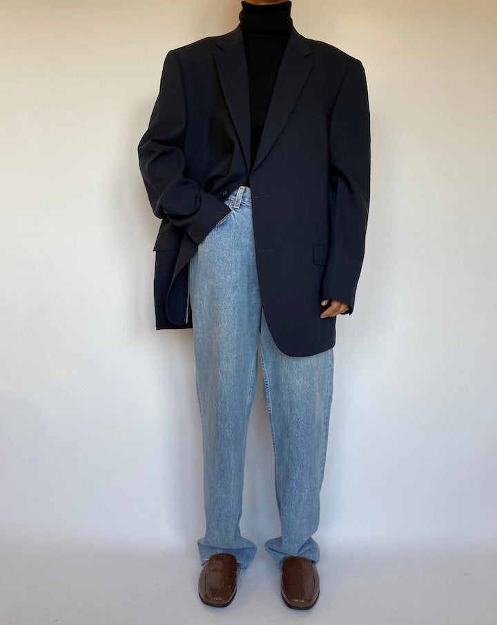 VINTAGE NEVY WOOL BLAZER 1657